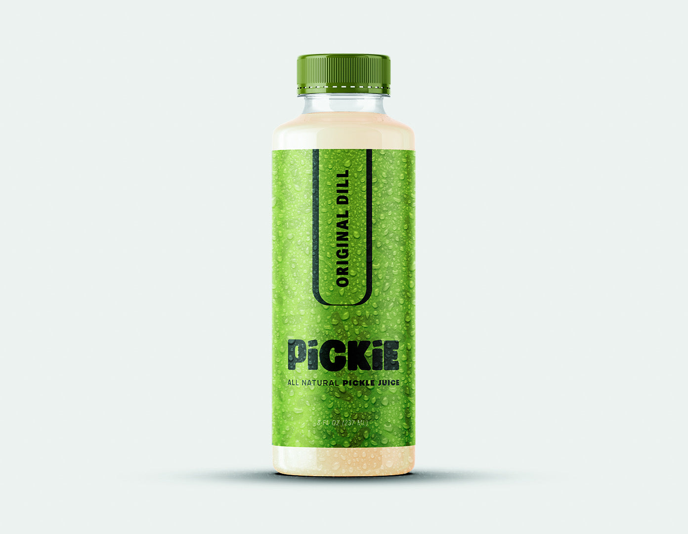 PiCKiE Original Dill pickle juice bottle featuring classic pickle flavor, made with fresh dill, cucumber, and natural ingredients.